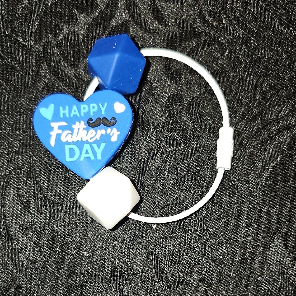 Father's Day Blue and White Wire Keychain